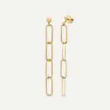 Thin Paper Clip Earrings in 14K Solid Gold