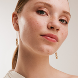 Threader Intertwined Ball Earrings in 14K Solid Gold