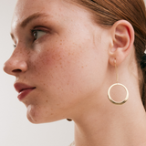 Threader Circle Earrings in 14K Solid Gold