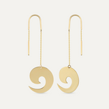 Wave Threader Earrings in 14K Solid Gold