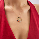 Circle Garden Pırlanta Taşlı 14 Ayar Altın Kadın Kolye