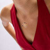 Circle Garden Pırlanta Taşlı 14 Ayar Altın Kadın Kolye