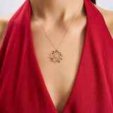 Pırlanta Taşlı Popcorn 14 Ayar Altın Kadın Kolye