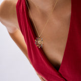 Pırlanta Taşlı Popcorn 14 Ayar Altın Kadın Kolye