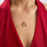 Pırlanta Taşlı Celest 14 Ayar Altın Kadın Kolye