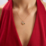 Rainbow Star Pırlanta Taşlı 14 Ayar Altın Kadın Kolye