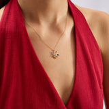 Rainbow Star Pırlanta Taşlı 14 Ayar Altın Kadın Kolye