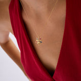 Rainbow Star Pırlanta Taşlı 14 Ayar Altın Kadın Kolye