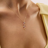 Sapphire Grape 14 Ayar Altın Kadın Kolye