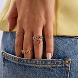 Trio Daisy 14 Ayar Altın Kadın Yüzük