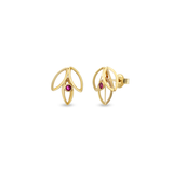 Ruby Lotus 14 Ayar Altın Kadın Küpe