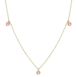 Pink Quartz Trio 14 Ayar Altın Kadın Kolye