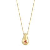 Ruby Star Teardrop 14 Ayar Altın Kadın Kolye